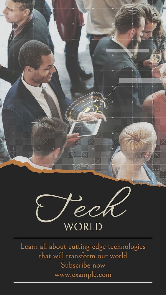 Tech world social story template, editable text