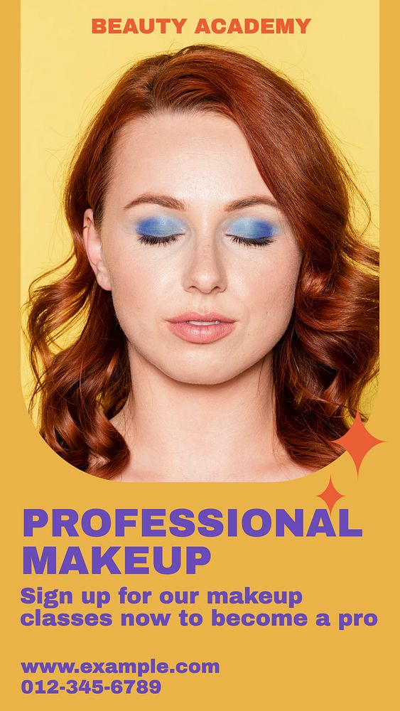 Professional makeup course social story template, editable Instagram design