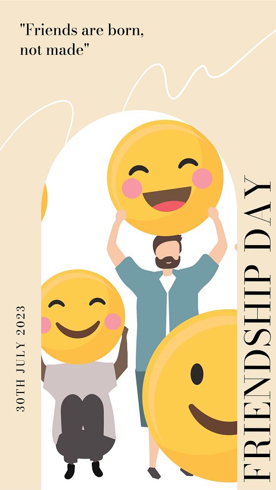 Friendship day Instagram story template, editable design