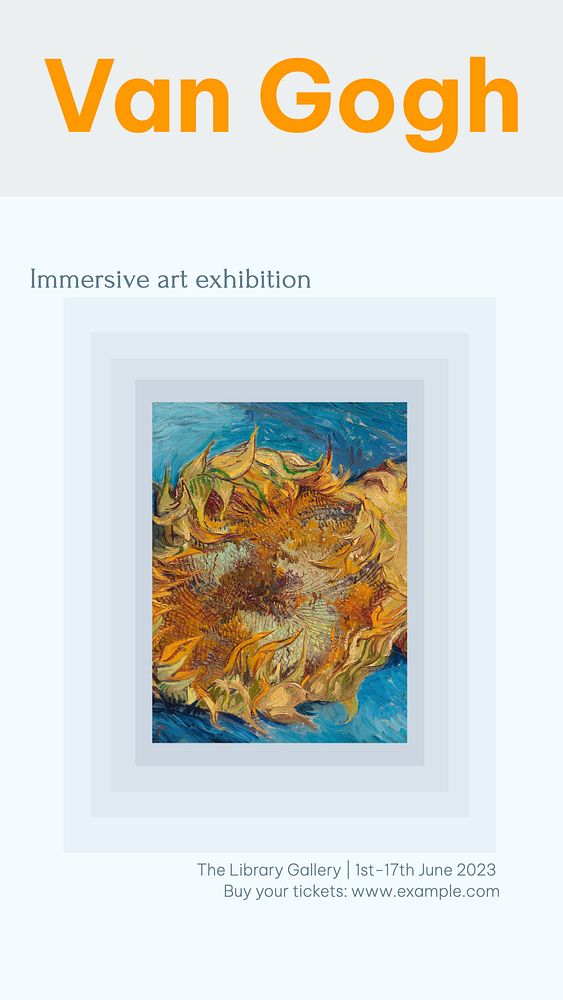 Van Gogh exhibition Instagram story template, editable design