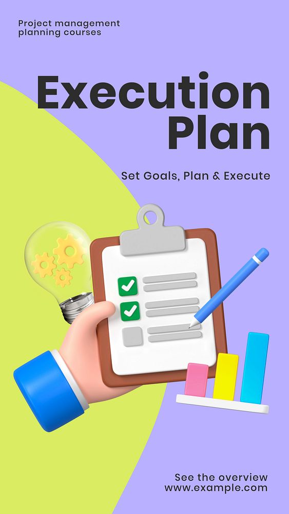 Execution plan Instagram story template, editable design & text