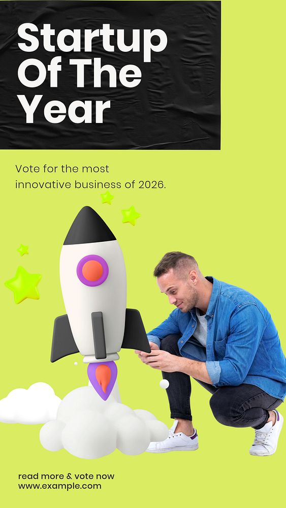 Startup voting Instagram story template, editable design & text