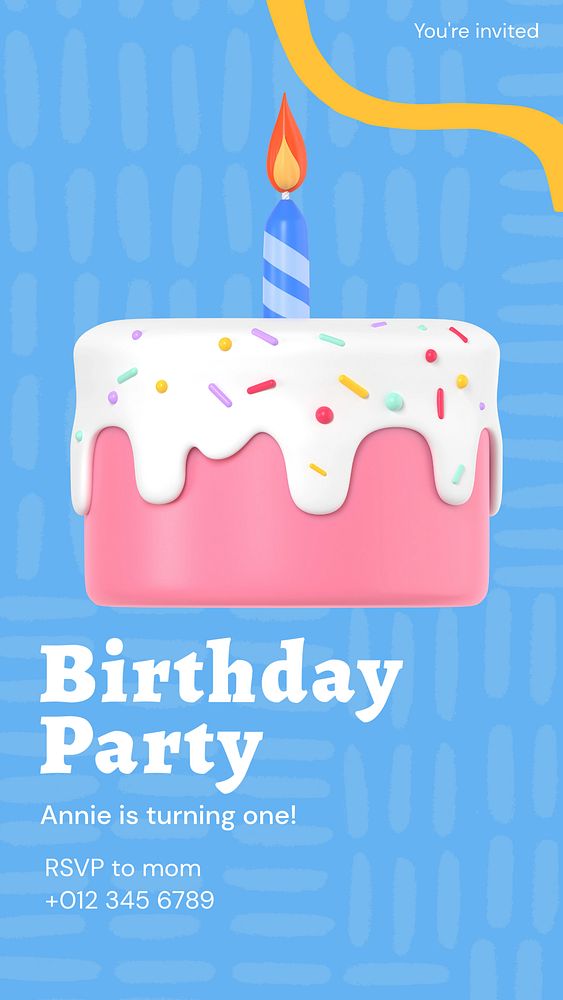 Bake sale Instagram story template, editable text and funky design