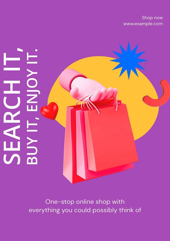 Online shop poster template, editable advertisement