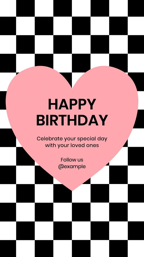 Happy birthday Instagram story template, editable text