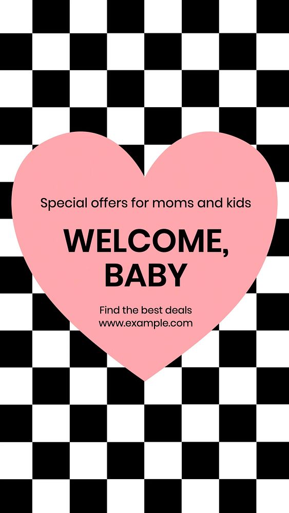 Mom & kid special offer Instagram story template, editable text