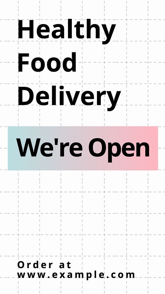 We're open, restaurant, editable template for social media story