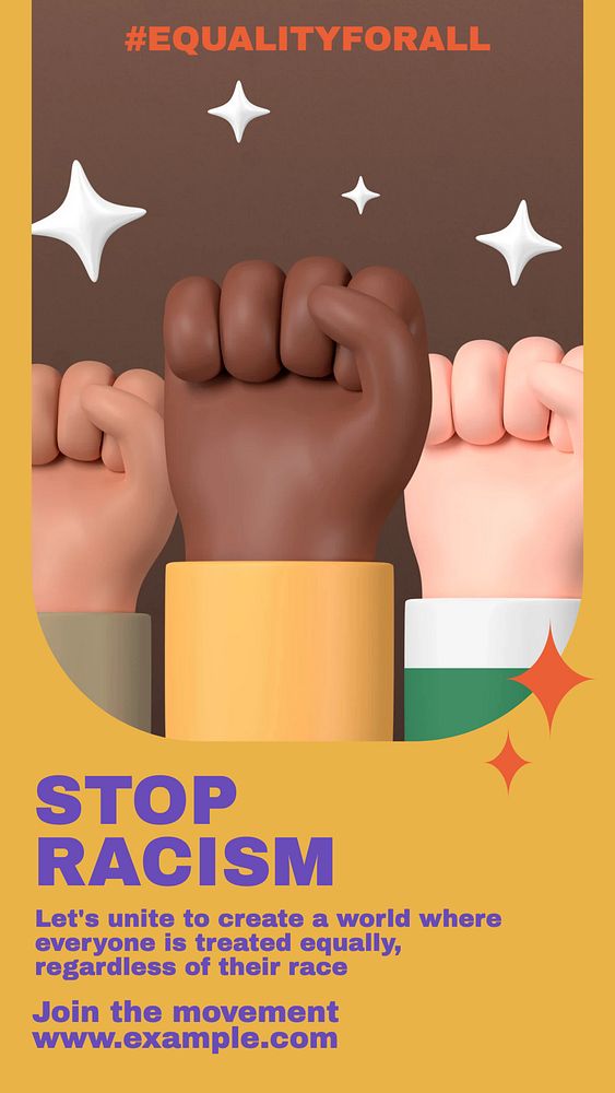 Stop racism social story template, editable Instagram design