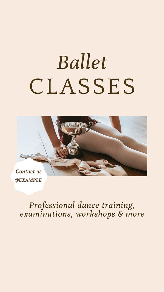 Ballet classes social story template, editable Instagram design