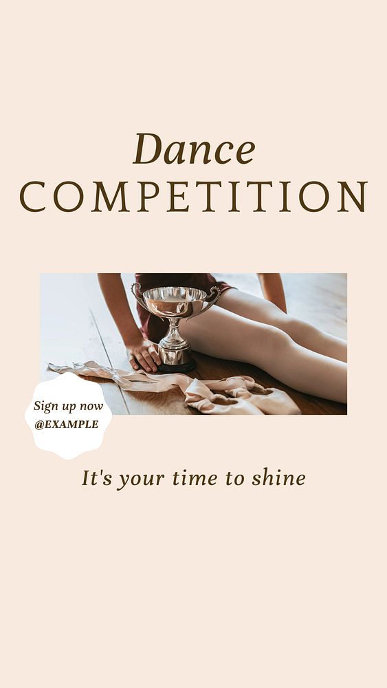 Dance competition social story template, editable Instagram design