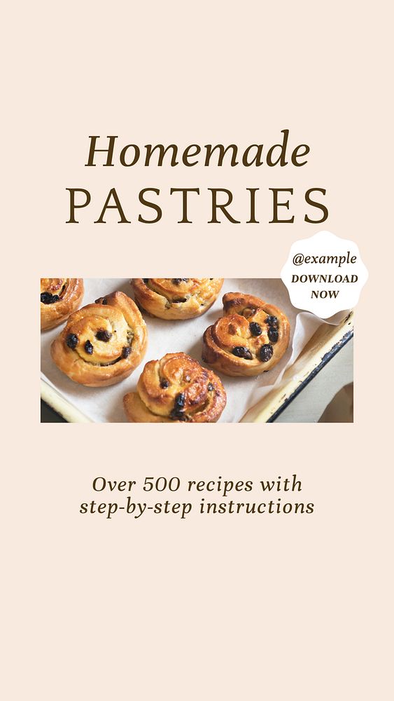 Homemade pastries social story template, editable Instagram design