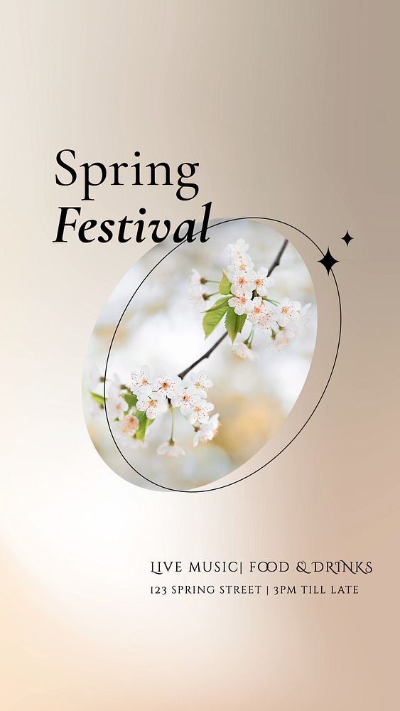 Spring festival social story template, editable Instagram design