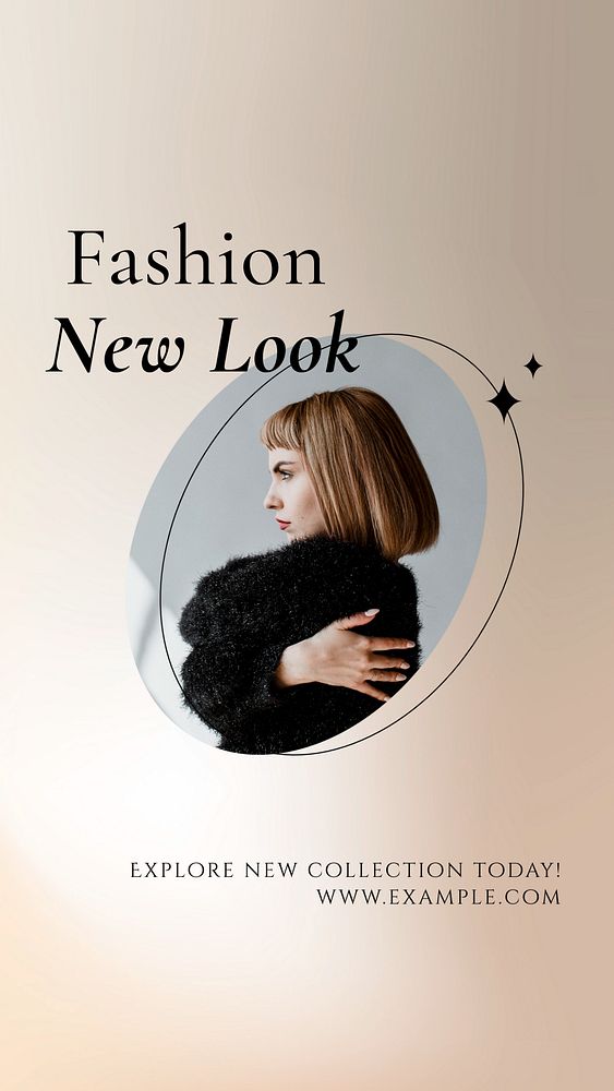 New fashion look social story template, editable Instagram design