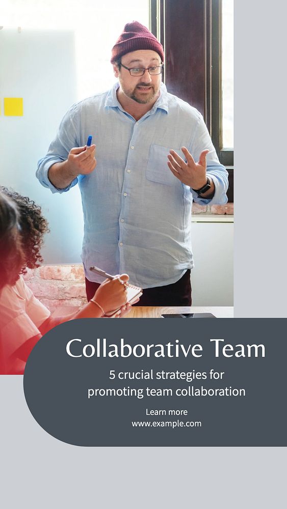 Team collaboration social story template, editable Instagram design