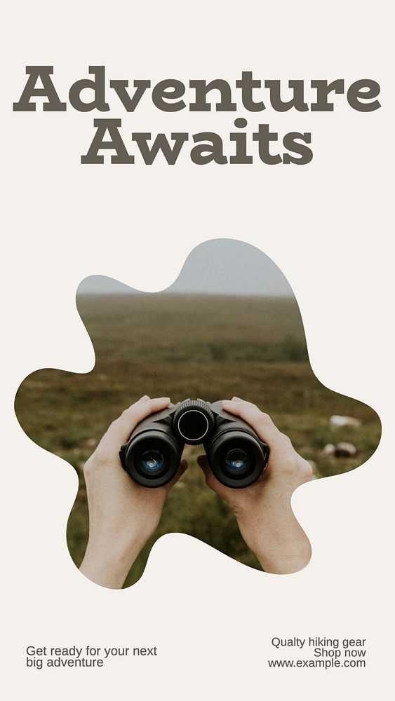 Adventure awaits social story template, editable Instagram design