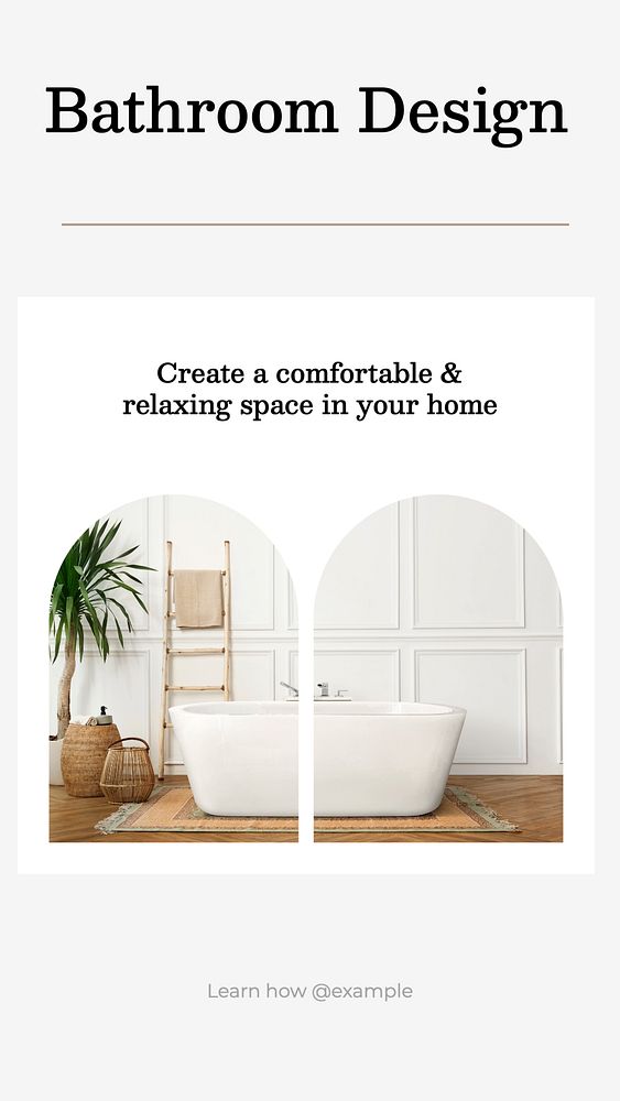 Bathroom design social story template, editable Instagram design