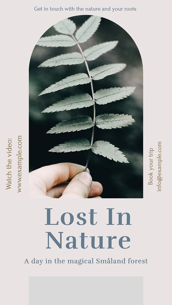 Lost in nature social story template, editable Instagram design