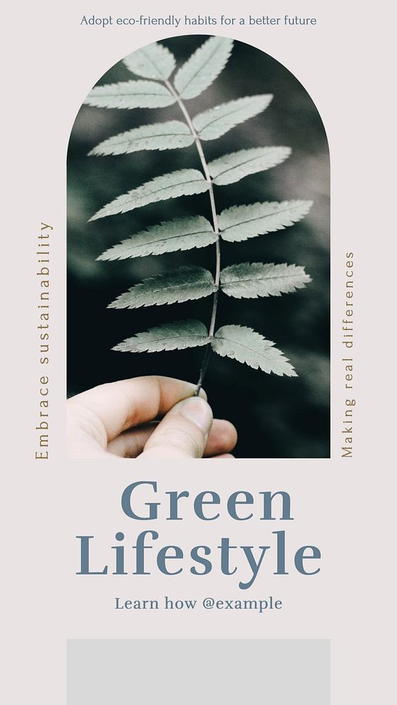 Green lifestyle social story template, editable Instagram design