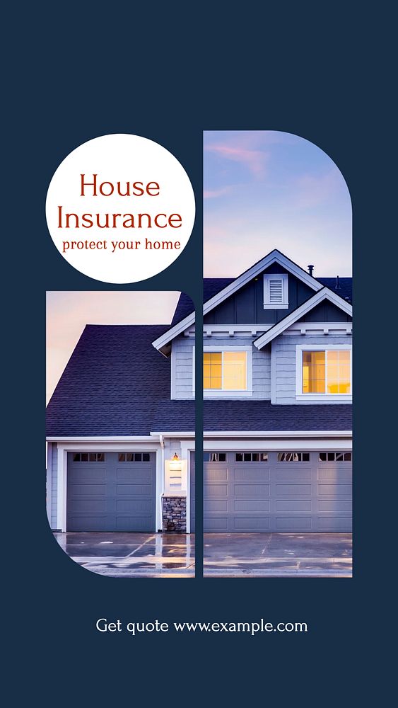 House insurance social story template, editable Instagram design