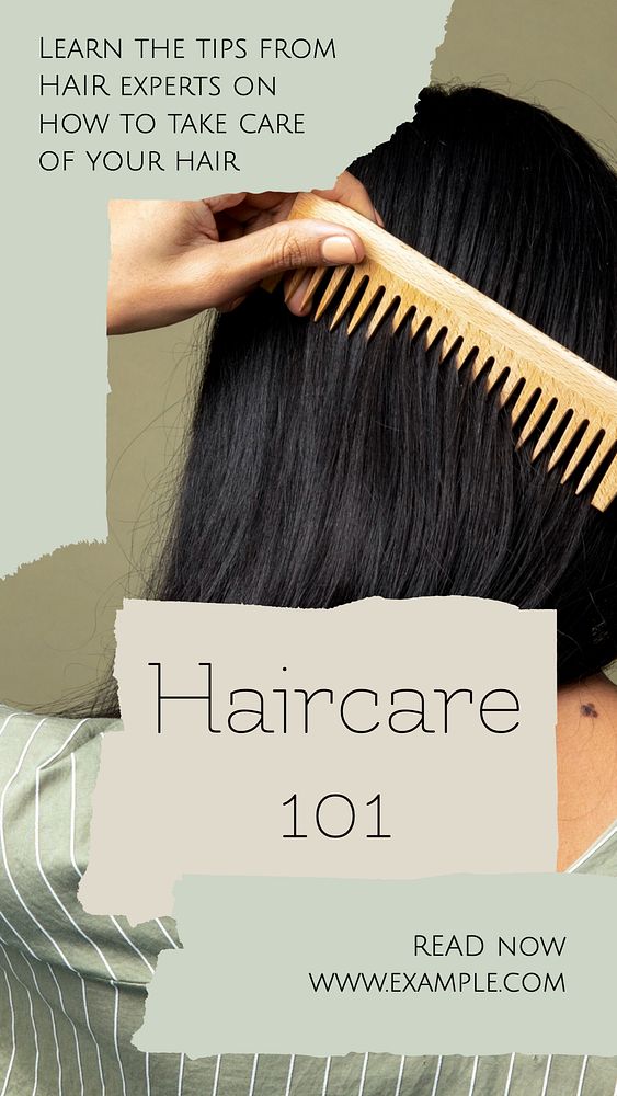 Haircare 101 social story template, editable Instagram design