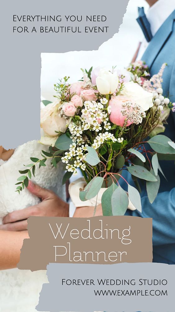 Wedding planner social story template, editable Instagram design