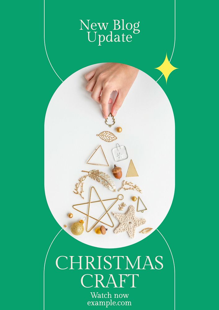 Christmas craft poster template, editable text & design