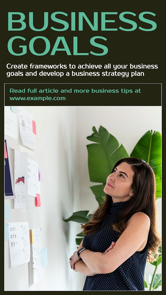 Business goals social story template, editable Instagram design