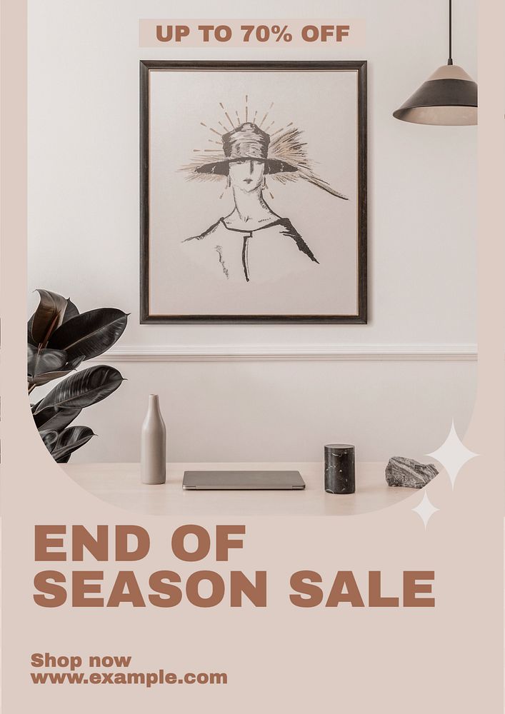 End of season sale poster template, editable text & design