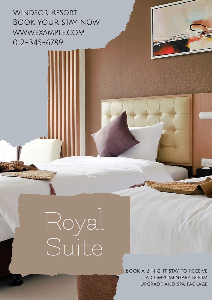 Royal suite poster template, editable text & design