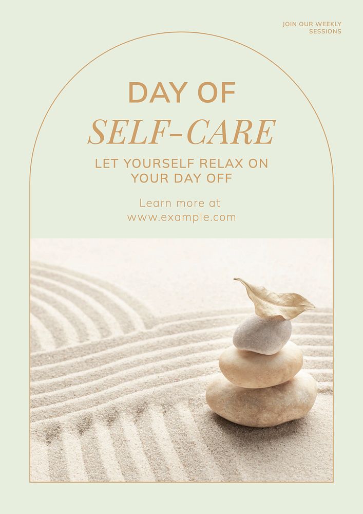 Self-care day poster template, editable text & design