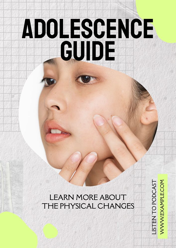 Adolescence guide poster template, editable text & design