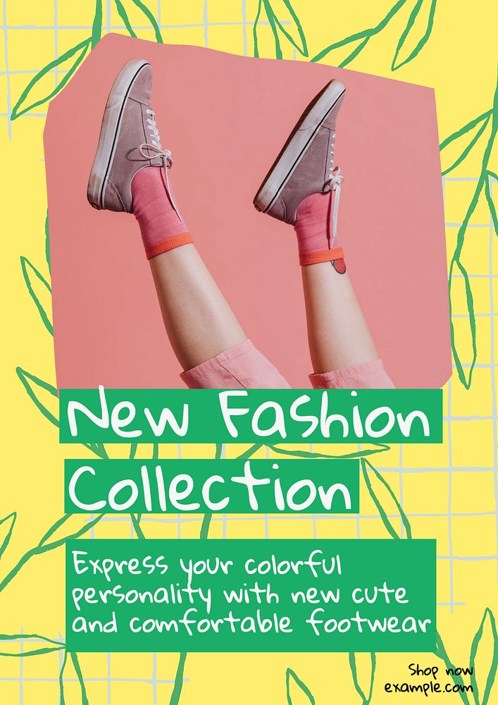 New fashion collection poster template, editable text & design