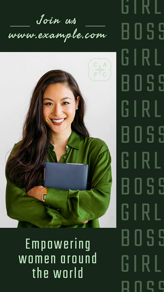 Girl boss social story template, editable Instagram design