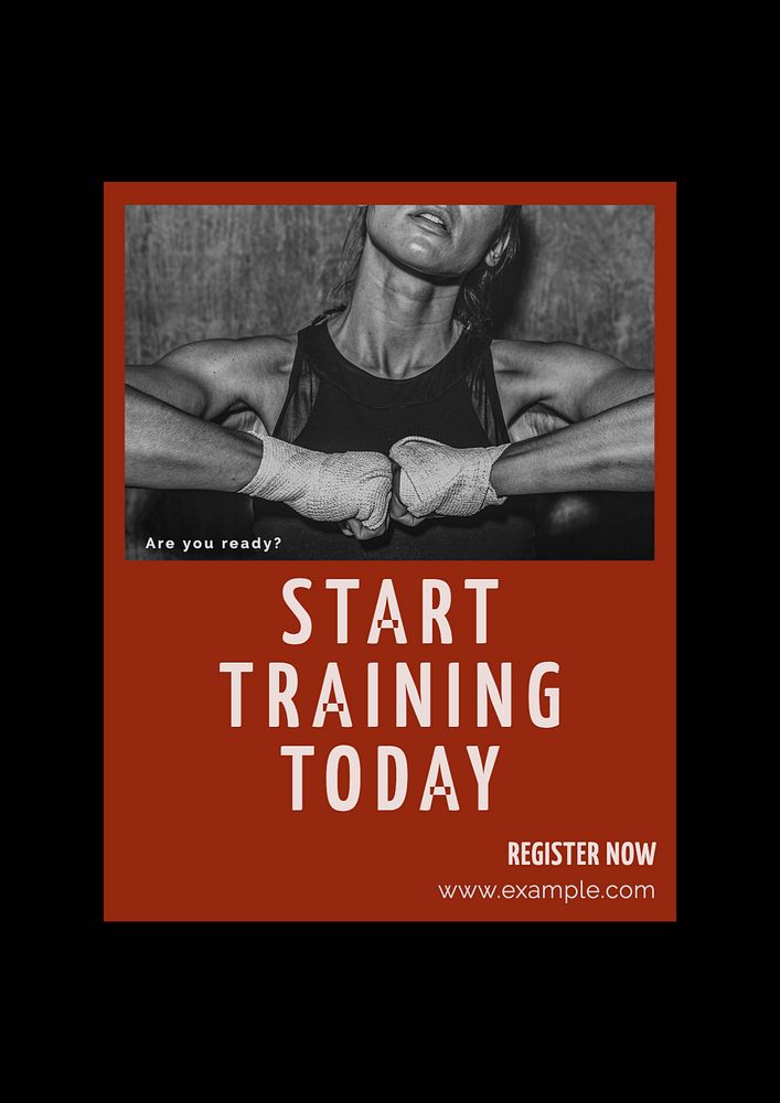 Training & fitness poster template, editable text & design