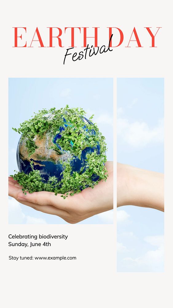 Earth Day social story template, editable Instagram design