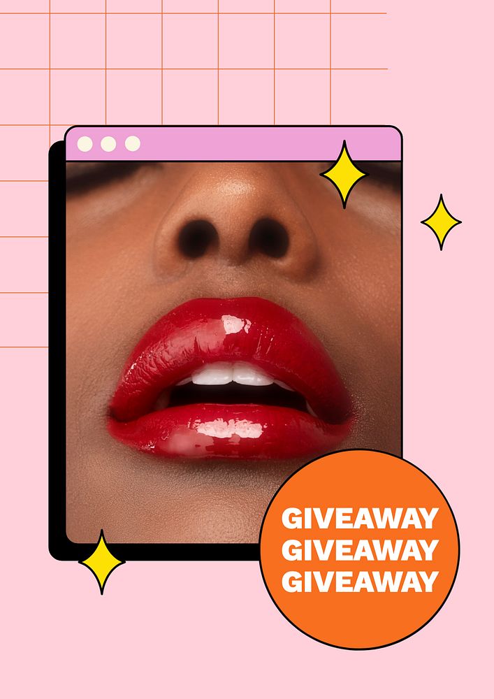 Giveaway poster template, editable text & design