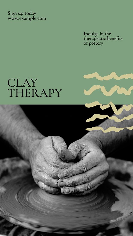 Clay therapy social story template, editable Instagram design