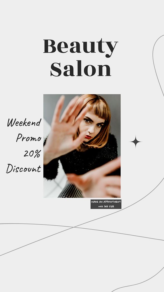 Beauty salon social story template, editable Instagram design