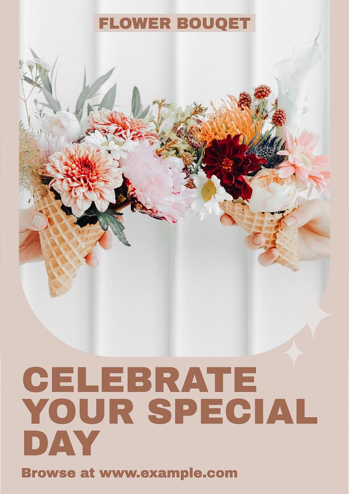 Celebrate your day poster template, editable text & design