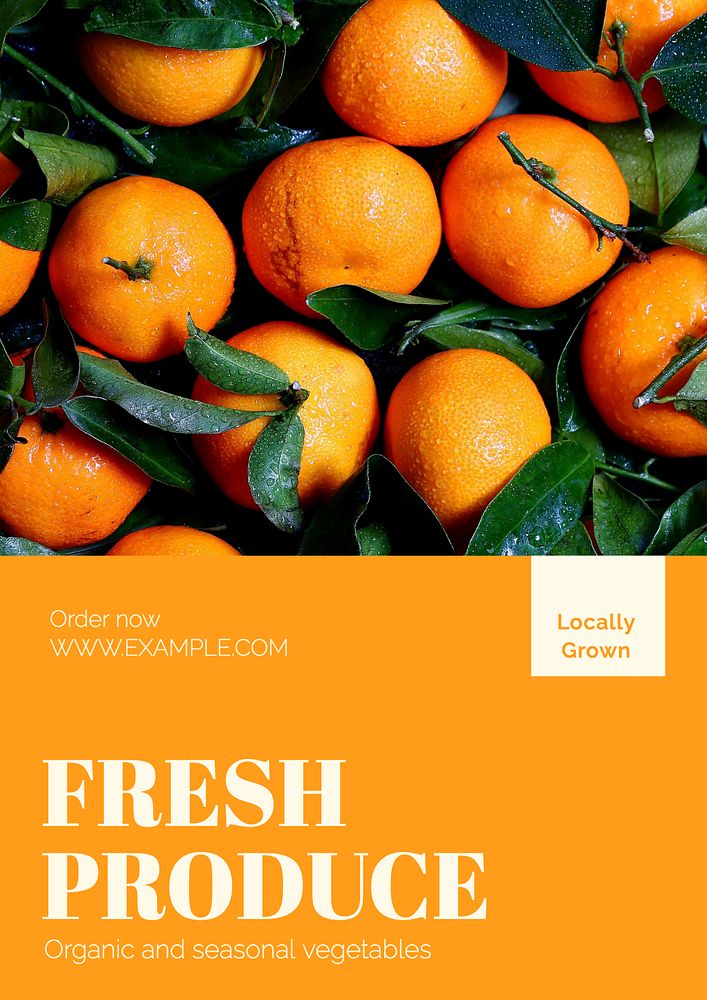 Fresh produce poster template, editable text & design