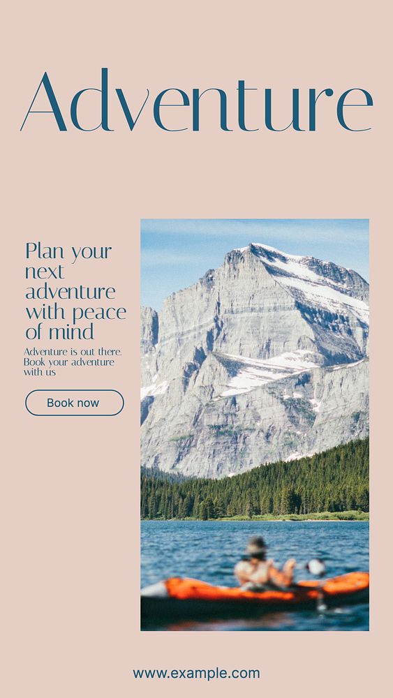 Adventure is out there social story template, editable Instagram design