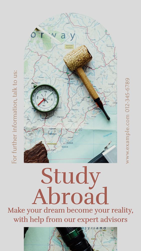 Study abroad social story template, editable Instagram design