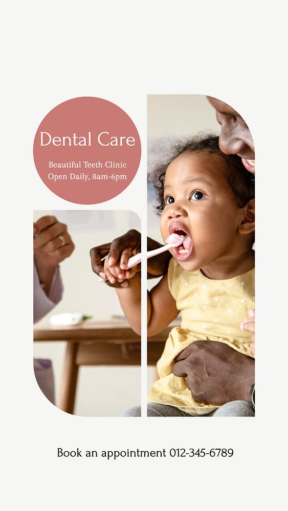 Dental care social story template, editable Instagram design