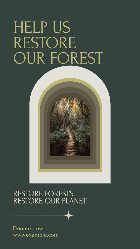 Forest restoration social story template, editable Instagram design