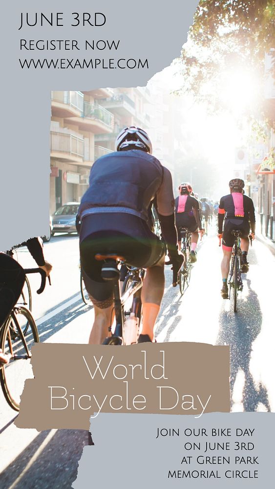 World bicycle day social story template, editable Instagram design