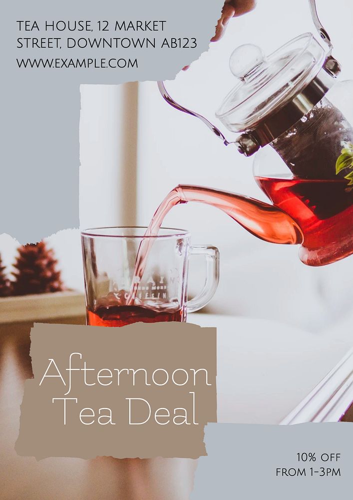 Afternoon tea deal poster template, editable text & design