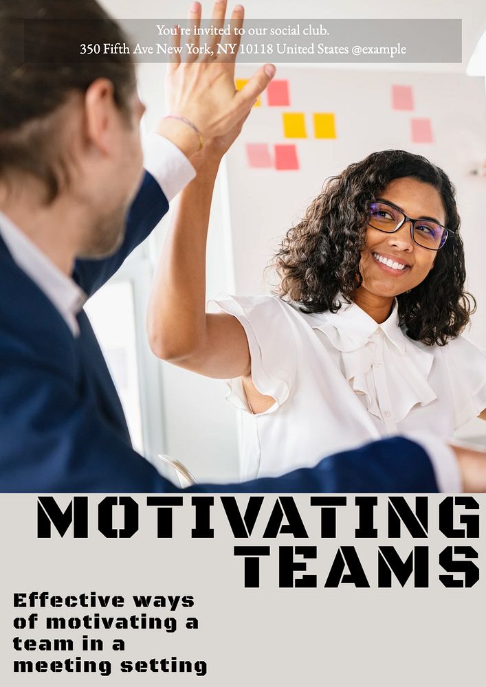 Motivating teams editable poster template