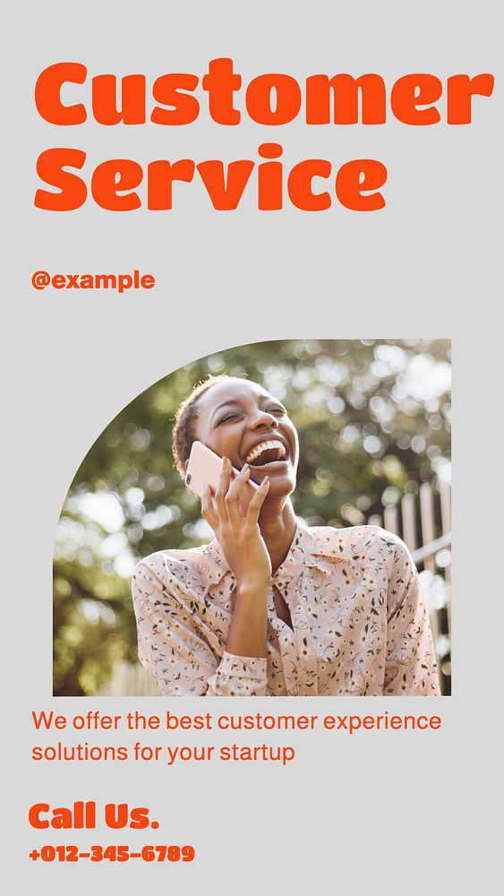 Customer service template for social story