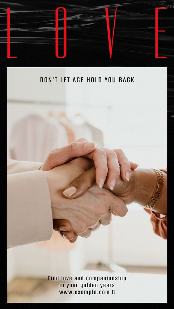 Love don't let story template, editable social media design