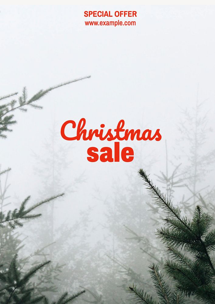Christmas sale poster template, editable text & design